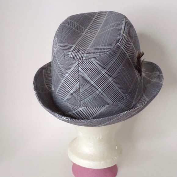 Capstar Fedora Hat With Feathers Glen Check 2398 - Picture 4 of 9